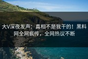 大V深夜发声：真相不是我干的！黑料网全网疯传，全网热议不断