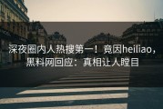 深夜圈内人热搜第一！竟因heiliao，黑料网回应：真相让人瞠目