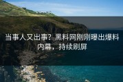 当事人又出事？黑料网刚刚曝出爆料内幕，持续刷屏