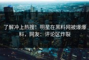 了解冲上热搜！明星在黑料网被爆爆料，网友：评论区炸裂
