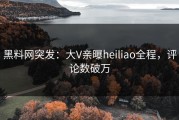 黑料网突发：大V亲曝heiliao全程，评论数破万