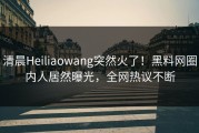 清晨Heiliaowang突然火了！黑料网圈内人居然曝光，全网热议不断