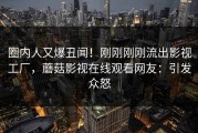 圈内人又爆丑闻！刚刚刚刚流出影视工厂，蘑菇影视在线观看网友：引发众怒