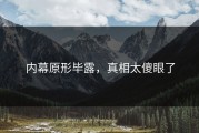 内幕原形毕露，真相太傻眼了