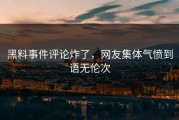 黑料事件评论炸了，网友集体气愤到语无伦次