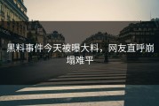 黑料事件今天被曝大料，网友直呼崩塌难平