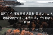 网红在今日凌晨遭遇猛料 震撼人心，51爆料全网炸锅，详情点击，今日网红官网