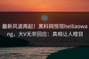 最新风波再起！黑料网惊现heiliaowang，大V无奈回应：真相让人瞠目