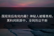 围观背后有何内幕？神秘人被曝真相，黑料网刷屏中，全网热议不断