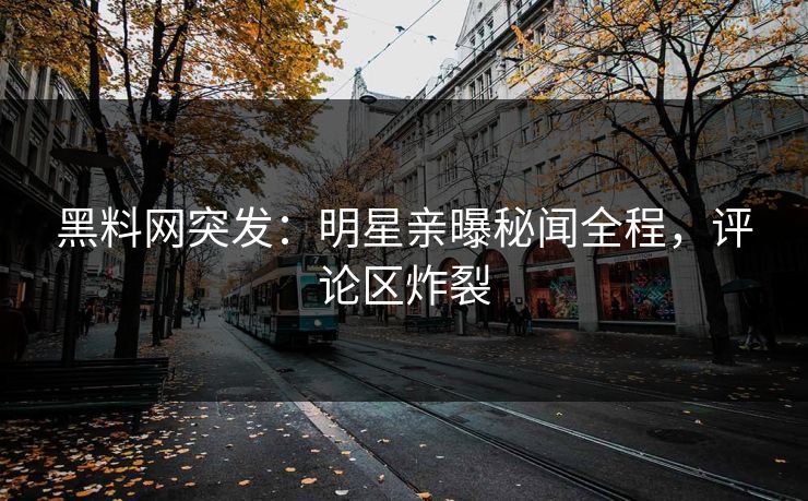 黑料网突发：明星亲曝秘闻全程，评论区炸裂