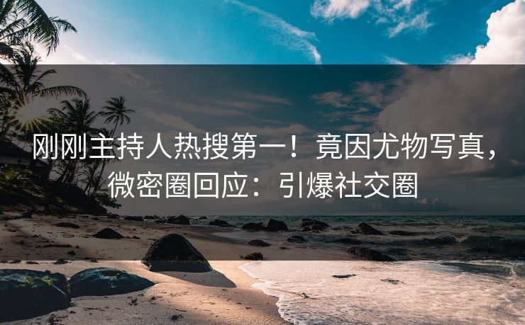 刚刚主持人热搜第一！竟因尤物写真，微密圈回应：引爆社交圈
