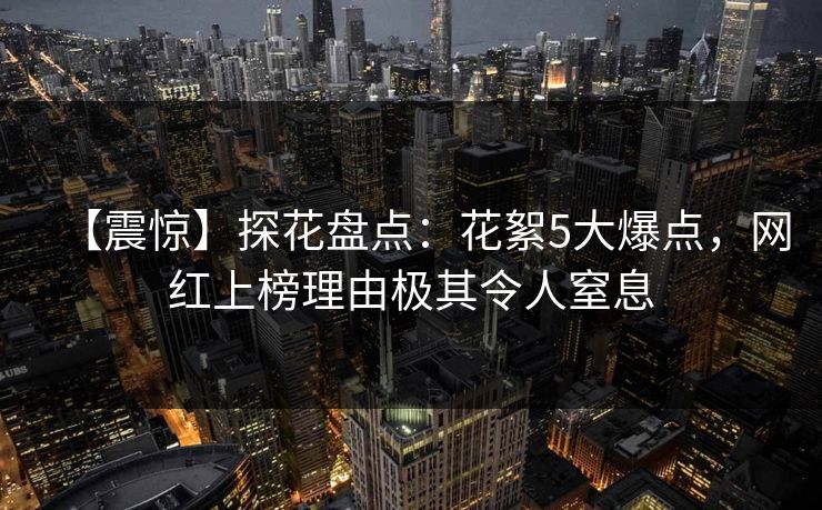 【震惊】探花盘点：花絮5大爆点，网红上榜理由极其令人窒息
